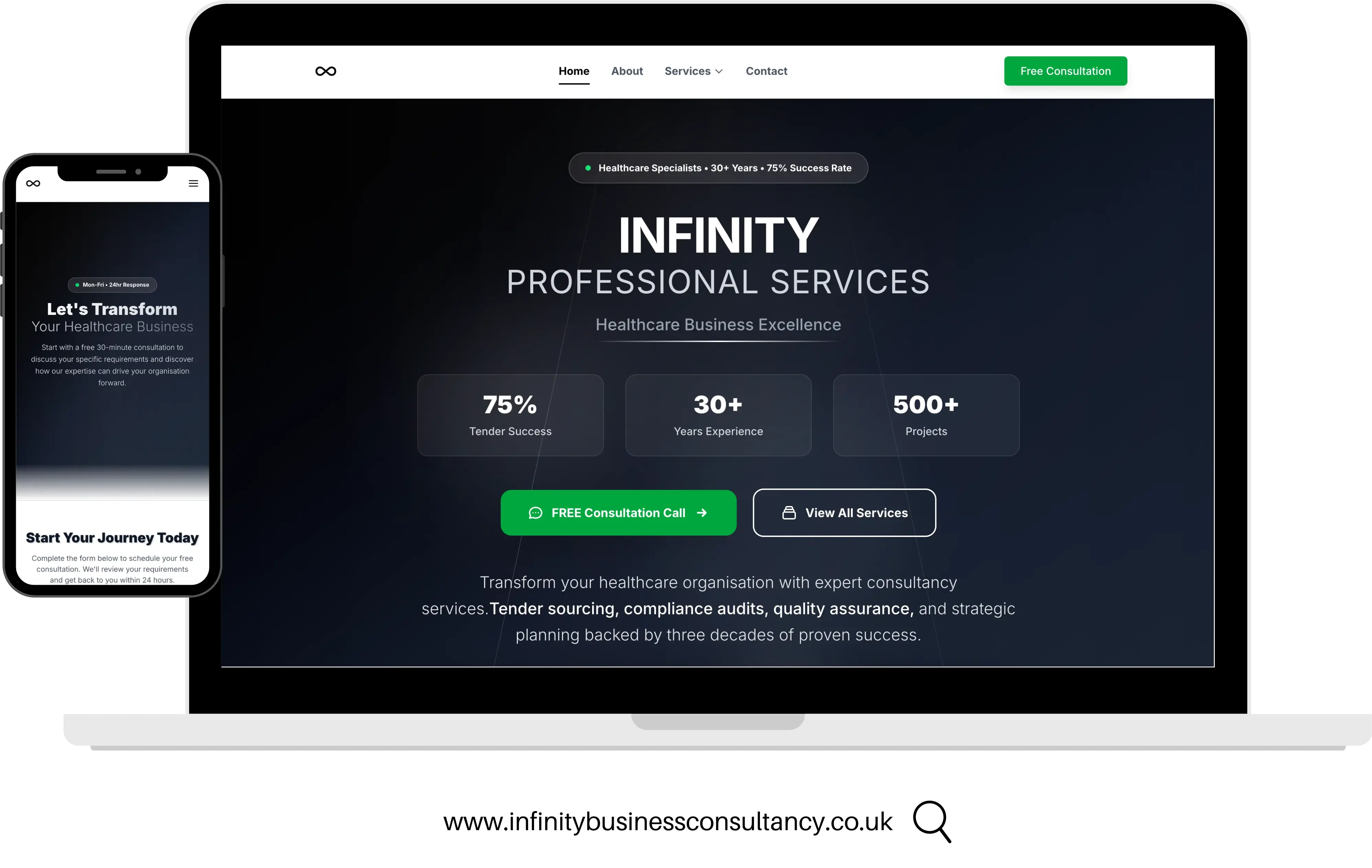 Infinity Business Consultancy website